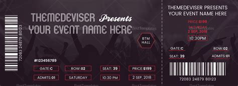 Concert Ticket Template Word