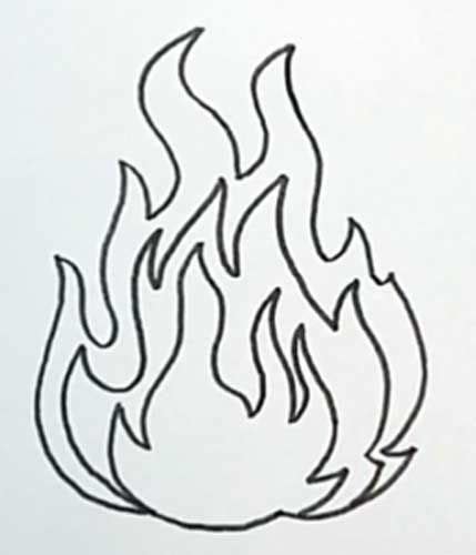 How to draw fire three different step-by-step instruction | Fire drawing, Easy drawings, Drawings