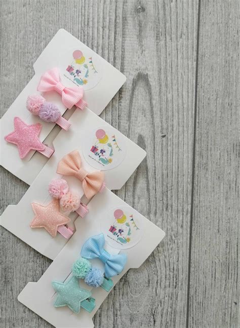 Set of 3 baby hair clips Mini hair Clips Baby girl hair clips | Etsy