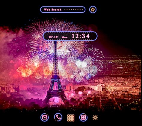 Eiffel Tower Fireworks Theme for Android - Download