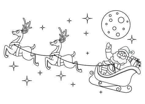 Santa Sleigh And Reindeer - 10 Free PDF Printables | Printablee