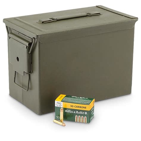 .30 Carbine Ammo with Can, FMJ, 110 Grain, 600 Rounds - 229197, .30 M1 Carbine Ammo at Sportsman ...