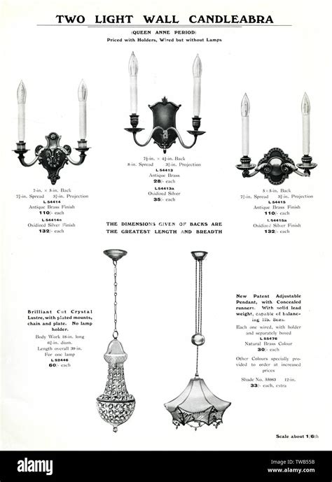 Electric Light Fixtures catalogue, Candleabra (Candelabra Stock Photo - Alamy