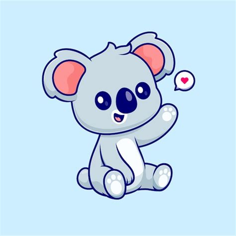 Free Vector | Cute Koala Sitting Cartoon Vector Icon Illustration. Animal Nature Icon Concept ...