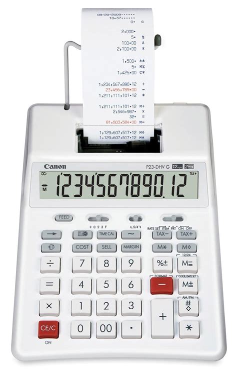 Canon P23-DHV G Calculator, Business Printing Calculators