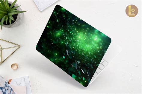 Green Sparkle Crystal Laptop Skin Graphic by Lewlew · Creative Fabrica