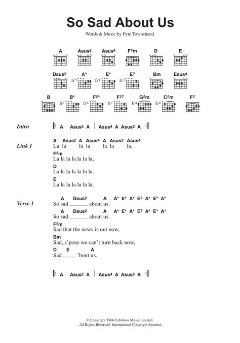 So Sad About Us by The Who - Guitar Chords/Lyrics - Guitar Instructor