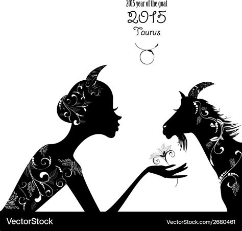 2015 year beautiful goat and zodiac sign Vector Image