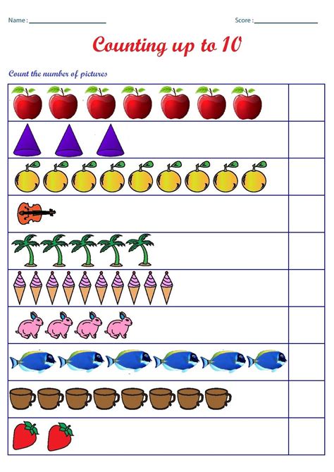 Pin by Sarah Tawfik on counting worksheets | English worksheets for ...