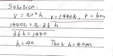 Solved: The formula for the volume of a cylinder is V=π r^2h h. The cylinder to the right has an ...