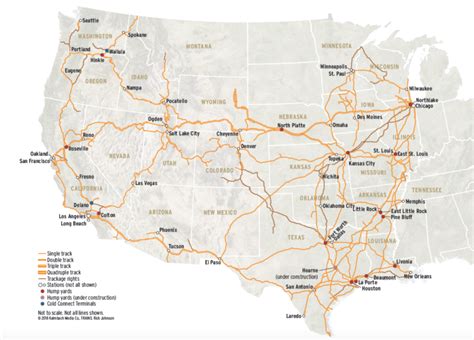 A map of the Union Pacific today — that includes the original route of ...