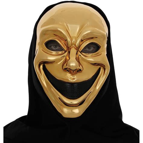 Metallic Gold Smile Mask Muse Of Comedy Halloween Accessory - Walmart.com