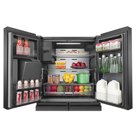 Hisense 585L PureFlat Eclipse French Door Fridge, Black Stainless Steel ...