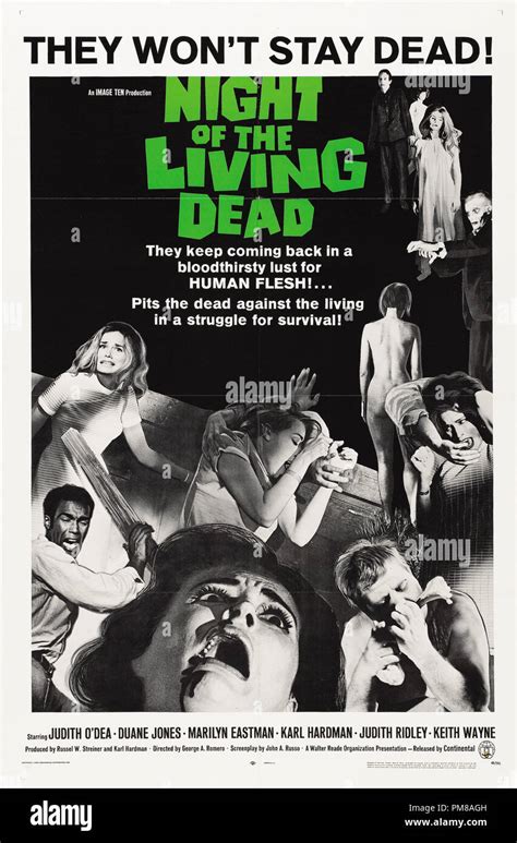 Studio Publicity: "Night of the Living Dead", 1968 Continental Distributing Poster Duane Jones ...