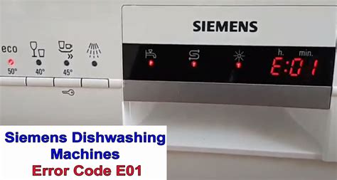 Siemens dishwasher error code E01