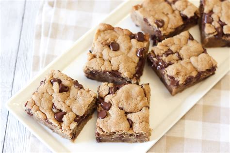 gluten free vegan chocolate chip peanut butter cookie bars - Sarah ...