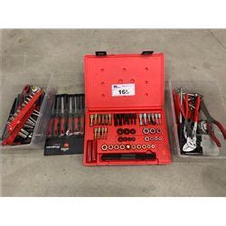 ASSORTED SNAP ON PLIERS, FILES & THREAD CHASER TOOL KIT