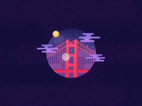 Dribbble - golden_gate_night.gif by Jack McGrath