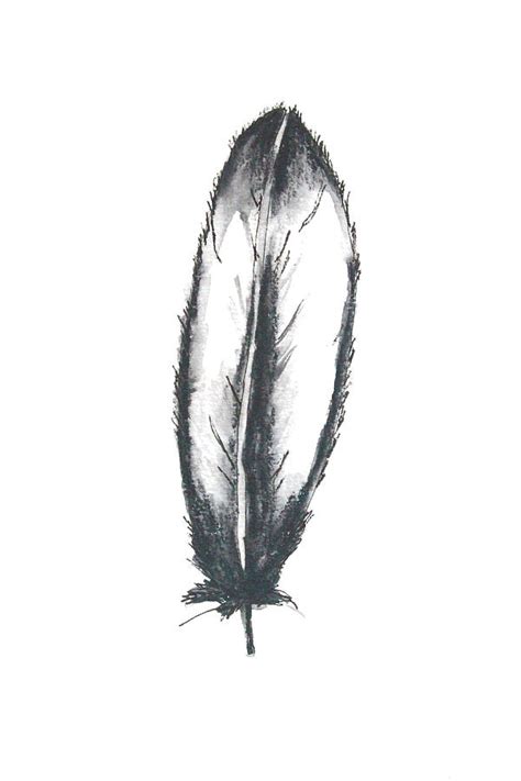 Black and White Feather Painting by Nancy Merkle - Fine Art America