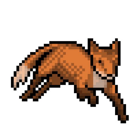 a pixellated image of a fox laying on its back with it's head turned to the side