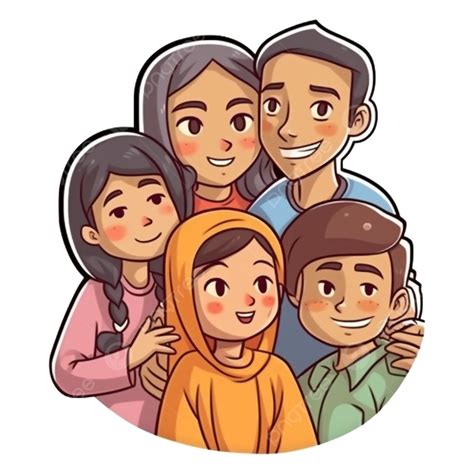 Día De La Familia Familia De Cinco Patrones Felices PNG ,dibujos Día De ...