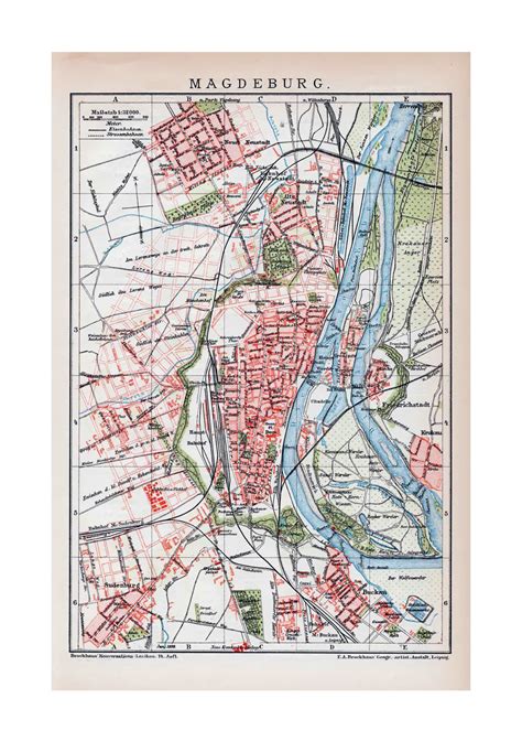 Detailed old map of Magdeburg city | Magdeburg | Germany | Europe | Mapsland | Maps of the World