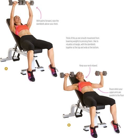 women's health: women's health - INCLINE DUMBBELL PRESS