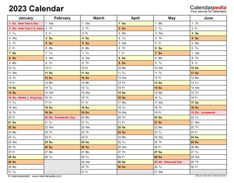 2023 Calendar Excel - 2023