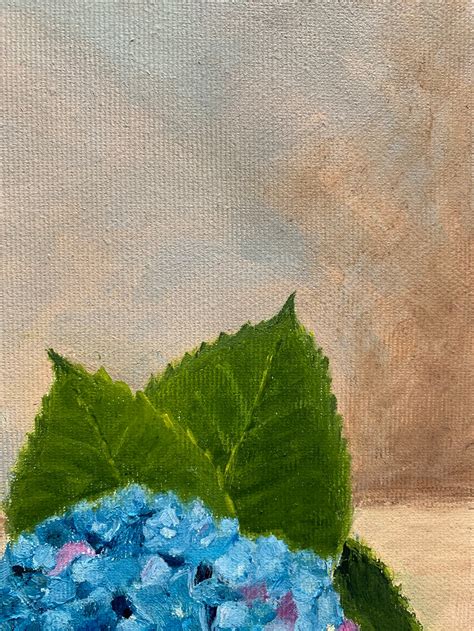 Blue Hydrangea Painting. Original Oil Painting on Canvas. Author's Work ...