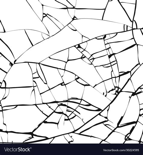 Broken glass texture cracked mirror pattern Vector Image