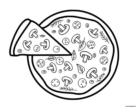 Coloriage Pizza romaine aux anchois - JeColorie.com