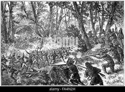 Defeat of British General Edward Braddock Fort Duquesne French Indian War 1755 Stock Photo - Alamy