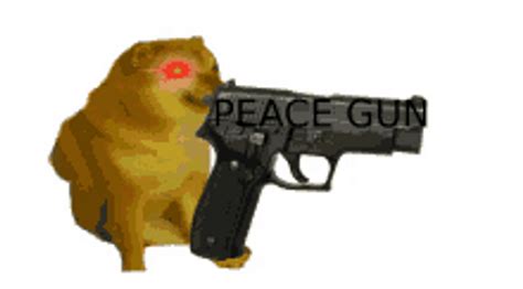 Chubby Dog Peace Gun GIF | GIFDB.com