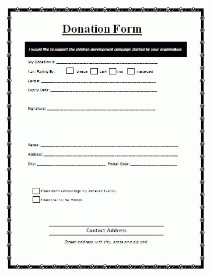 6 Charitable Donation Form Templates - Free Sample Templates