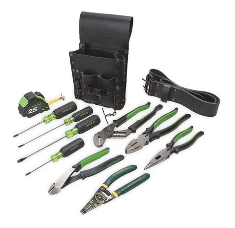 GREENLEE Electricians Tool Kit: 12 Pieces, Pouch - 2NYH3|0159-13 - Grainger