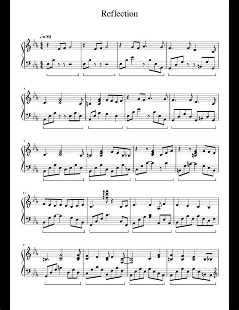 Reflection sheet music for Piano download free in PDF or MIDI