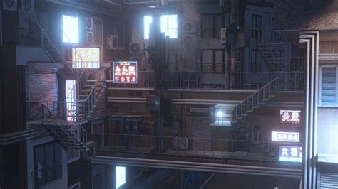 Cyberpunk Theme Environment 3D model | CGTrader