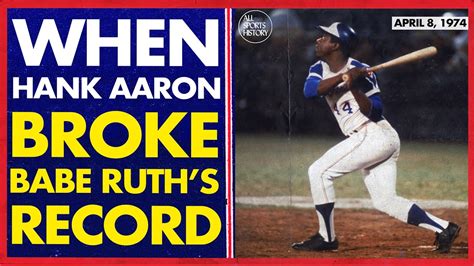 WHEN HANK AARON BROKE BABE RUTH'S HOME RUN RECORD // HANK AARON HITS ...