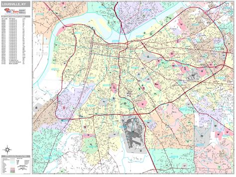 Louisville Kentucky Wall Map (Premium Style) by MarketMAPS - MapSales