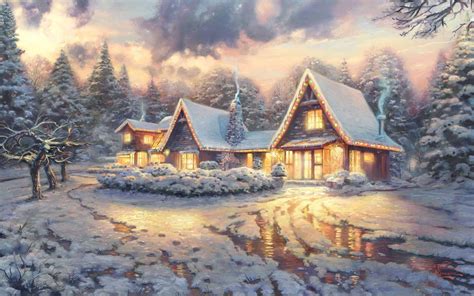 Thomas Kinkade Christmas Backgrounds - Wallpaper Cave