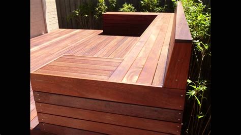HOW TO BUILD A TIMBER DECK WITH A BENCH SEAT | DDC | Deck bench, Deck bench seating, Wooden ...