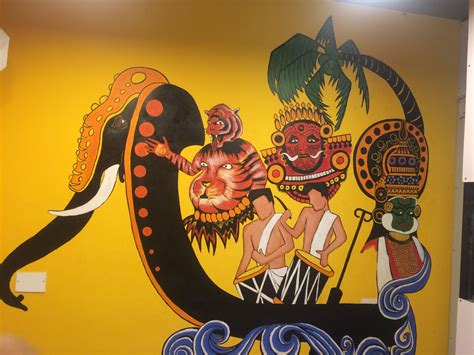 Wall art in a cafe #art #wallmurals #wallart #kerala #cafe #acrylic # ...