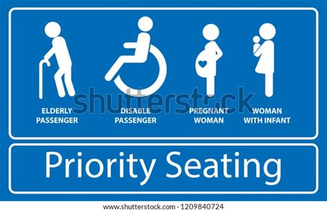 Priority Seat Sticker Using Public Transportation Stock Vector (Royalty Free) 1209840724 ...