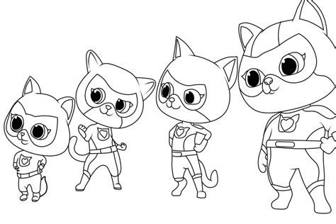 SuperKitties Characters coloring page - Download, Print or Color Online for Free