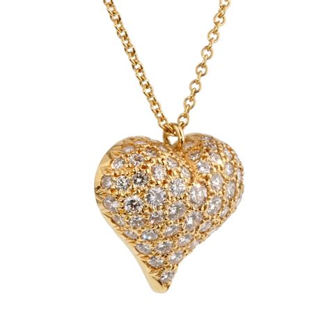 Tiffany Co Diamond Heart Gold Necklace – Opulent Jewelers
