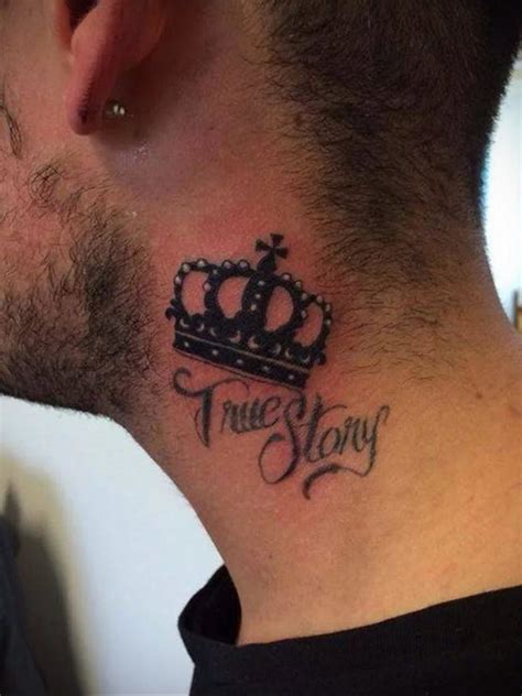 crown tattoo on the neck 08.12.2019 №004 -tattoo crown- tattoovalue.net ...