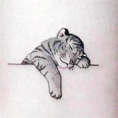 Super Cute Tiger Tattoo, Sleeping Tiger Temporary Tattoo - Etsy