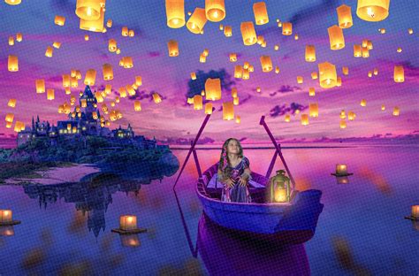 Princess Rapunzel Floating Lantern Backdrop Princess Digital Backdrop Rapunzel Digital Rapunzel ...