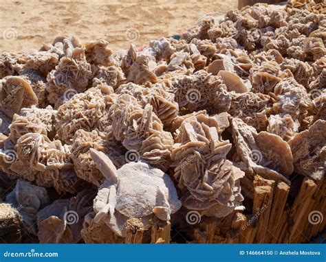 Desert Roses, Crystals Made of the Sand of Sahara and Salt, Horizontal ...