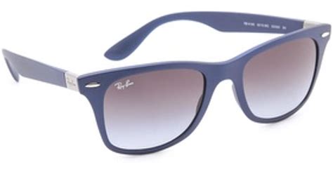 Ray-Ban Light Force Matte Wayfarer Sunglasses in Blue | Lyst